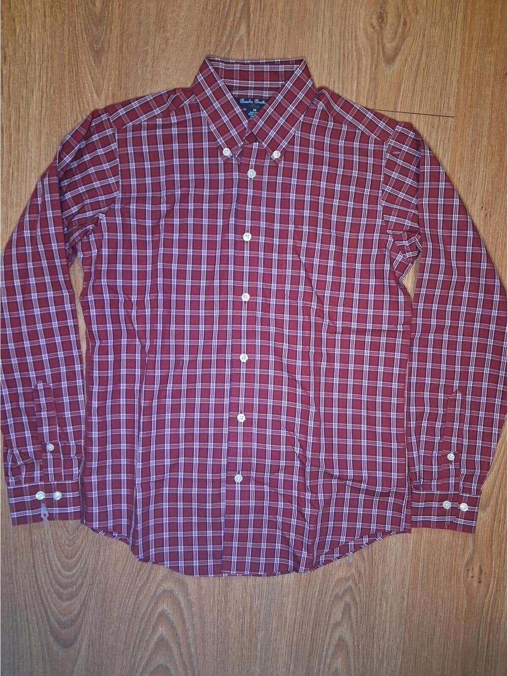 Brooks Brothers Button Up Shirt Boys Medium Red Plaid Cotton